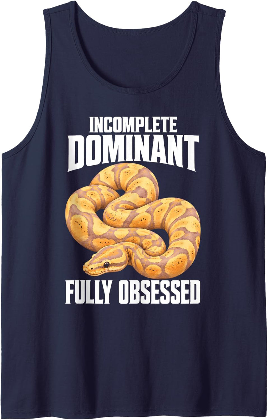 Banana Ball Python Incomplete Dominant Fully Obsessed Sleeveless Tank Top - Navy Blue