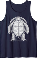 Turtle Shell Costume Tortoise Front Panel Halloween Piece Sleeveless Tank Top - Navy Blue