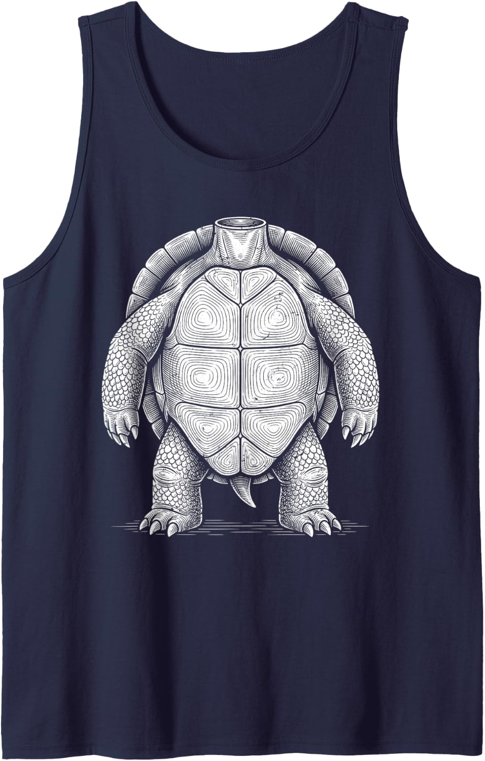 Turtle Shell Costume Tortoise Front Panel Halloween Piece Sleeveless Tank Top - Navy Blue