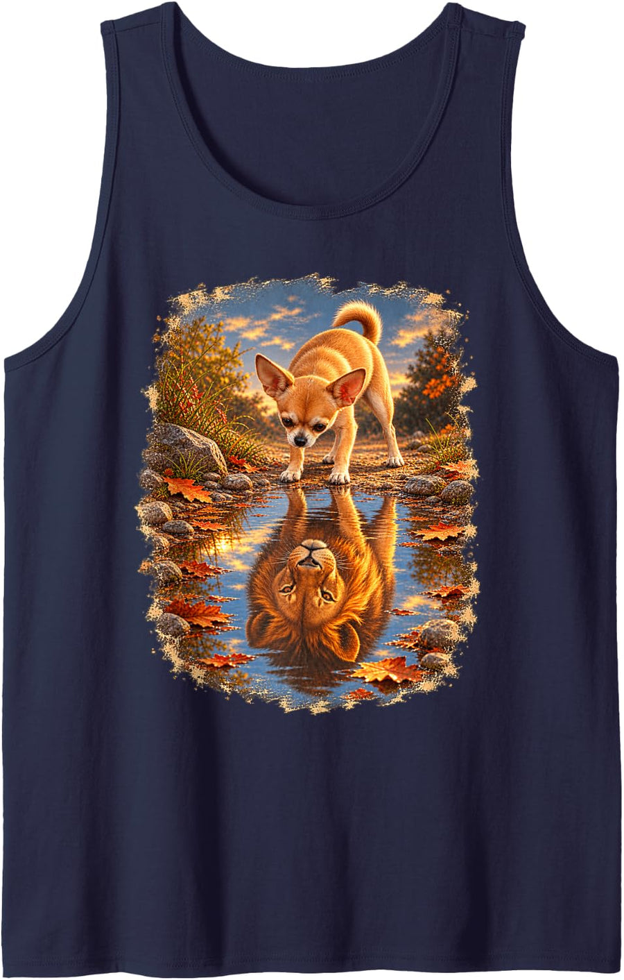 Funny Chihuahua Owner Gift Sleeveless Tank Top - Navy Blue