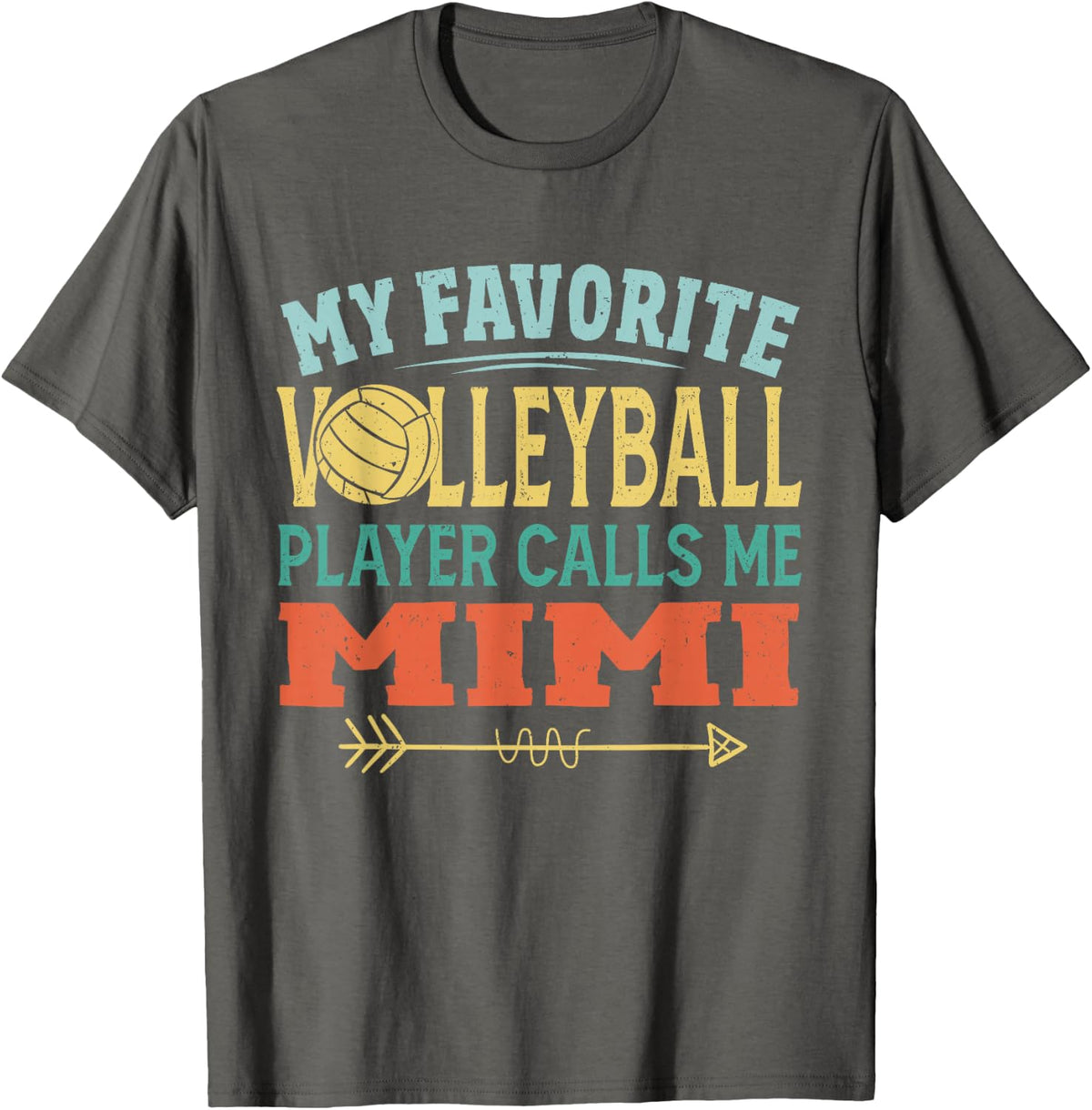 Vintage My Favorite Volleyball Player Calls Me Mimi T-Shirt - Asphalt Grey
