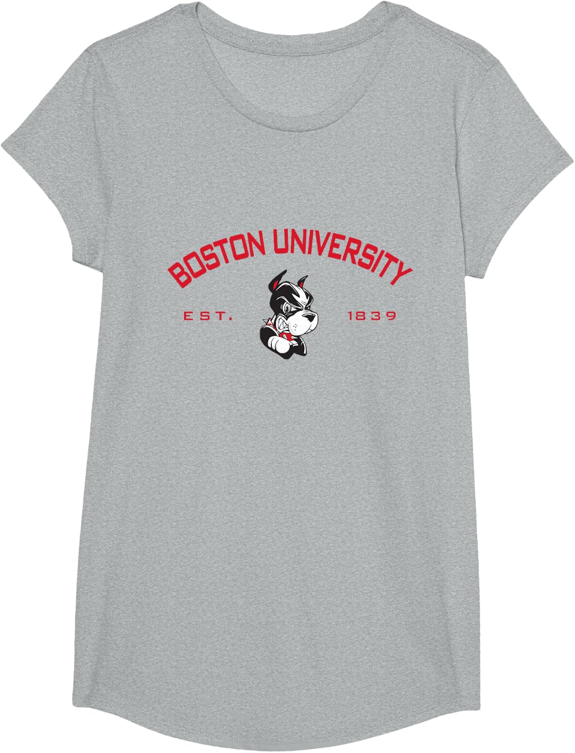 Boston Terriers Classic Arching Team - Neutral Boston U T-Shirt - Girls Heather Grey