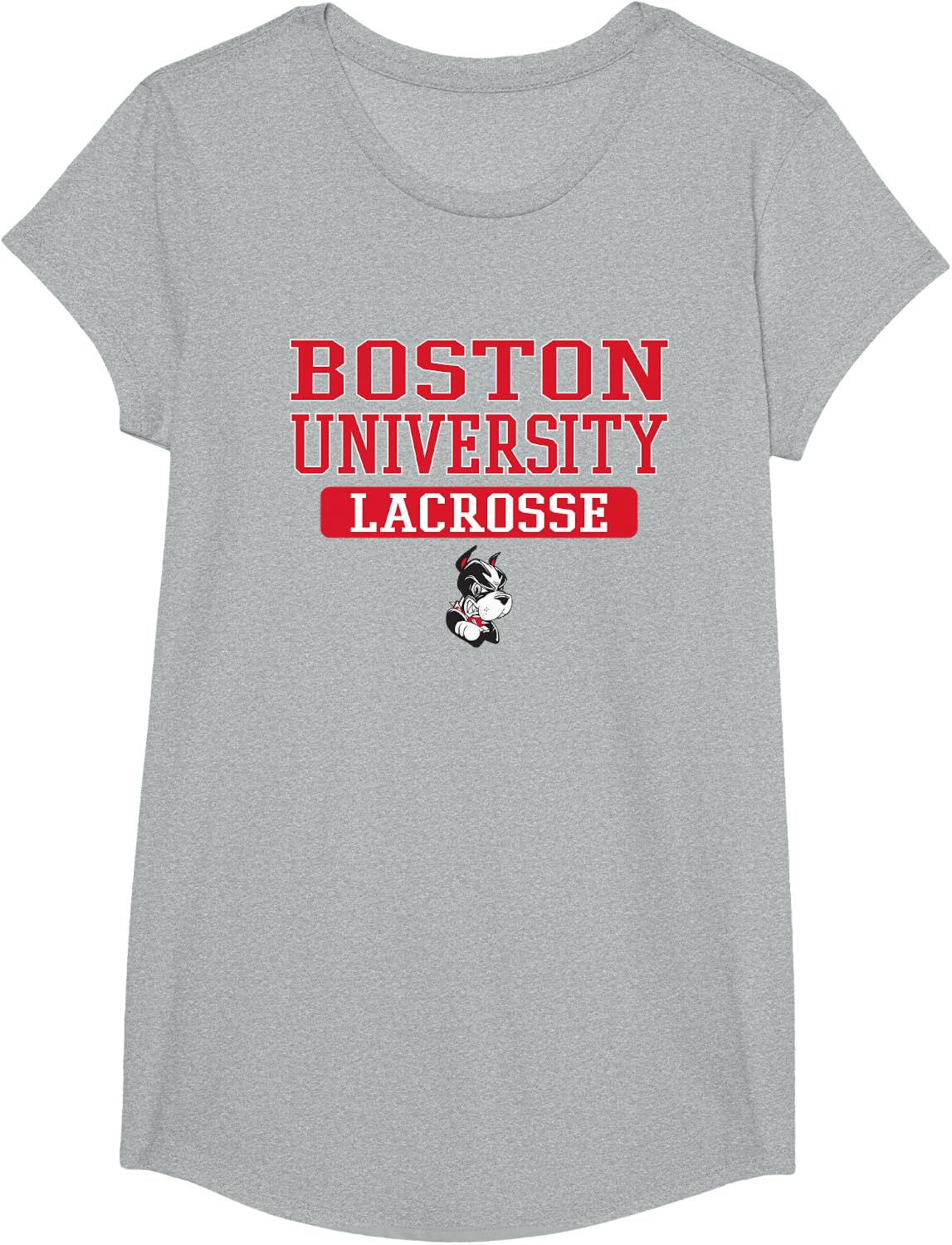 Boston Terriers Vintage Team Lacrosse - Neutral Boston U T-Shirt - Girls Heather Grey