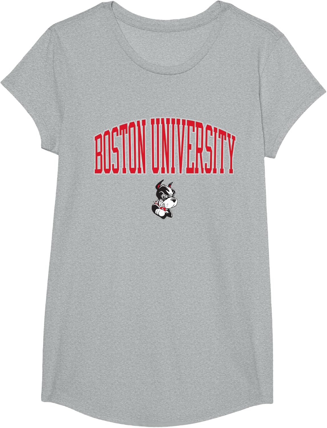 Boston Terriers Upper Arch Team Name - Neutral Boston U T-Shirt - Girls Heather Grey