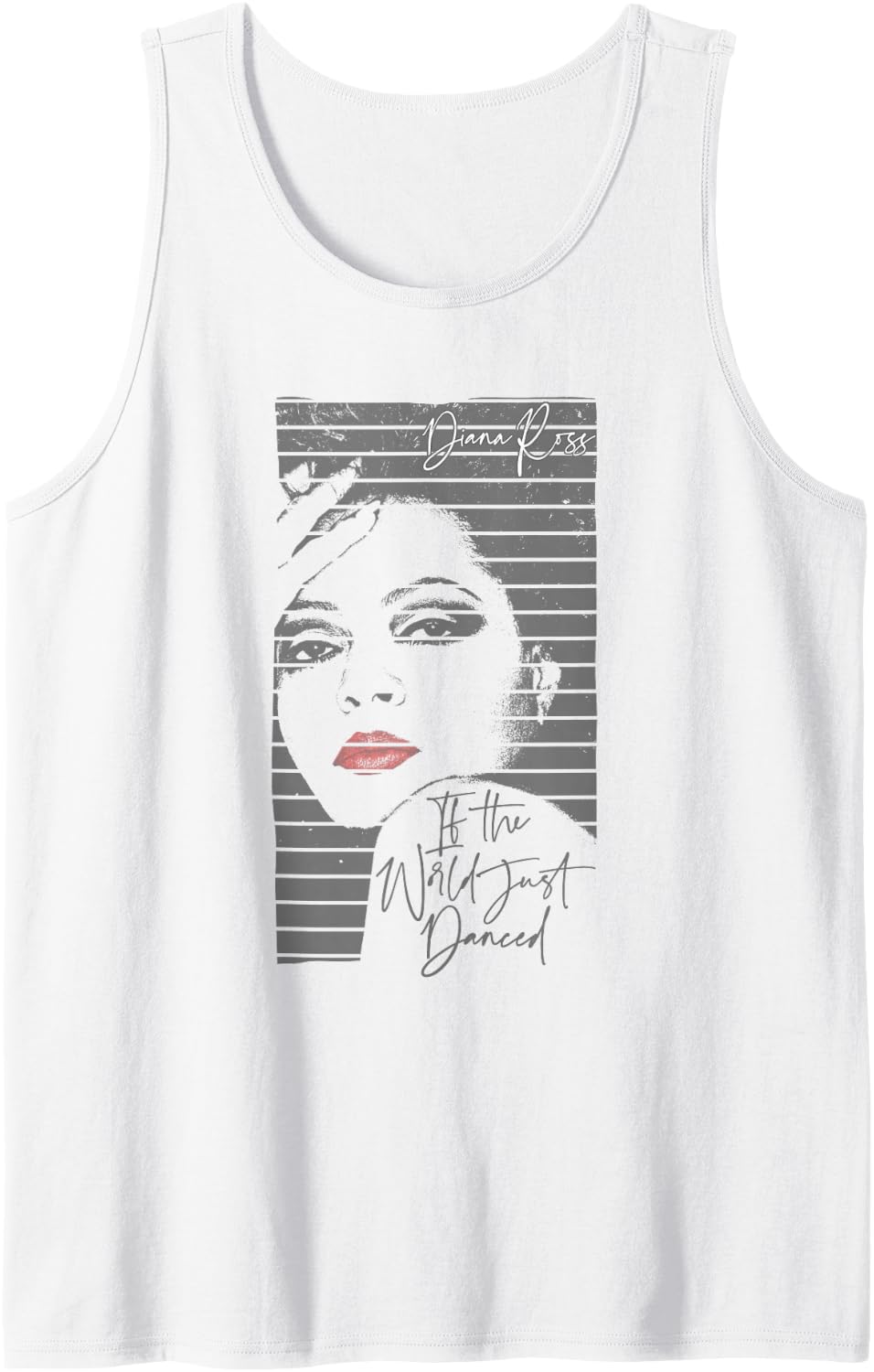 Diana Ross - Just Danced With Lines Tank Top - White