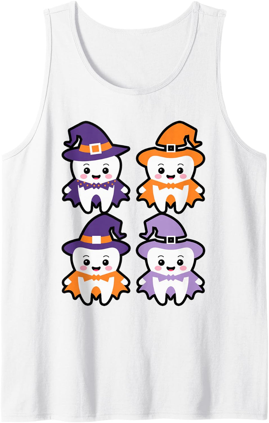 Tooth or Treat Spooky Dental Halloween Tank Top - White