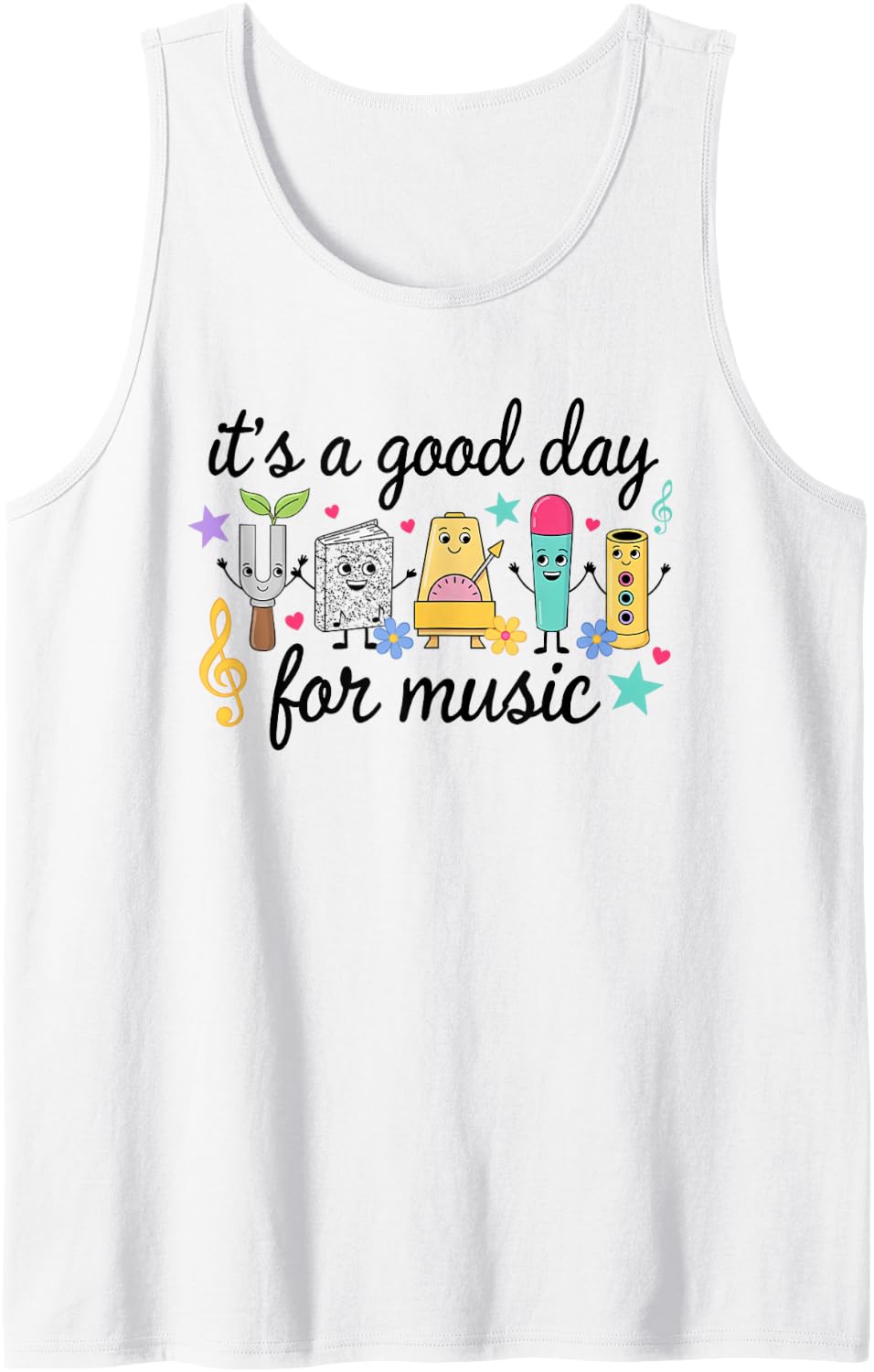 Music Aide Assistant Helper Paraprofessional Worker Sleeveless Tank Top - White