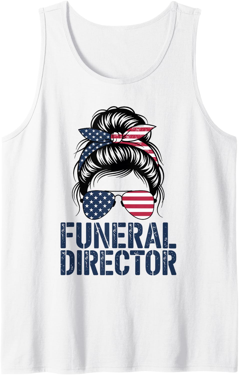 Funeral Director American Patriot Sleeveless Tank Top - White
