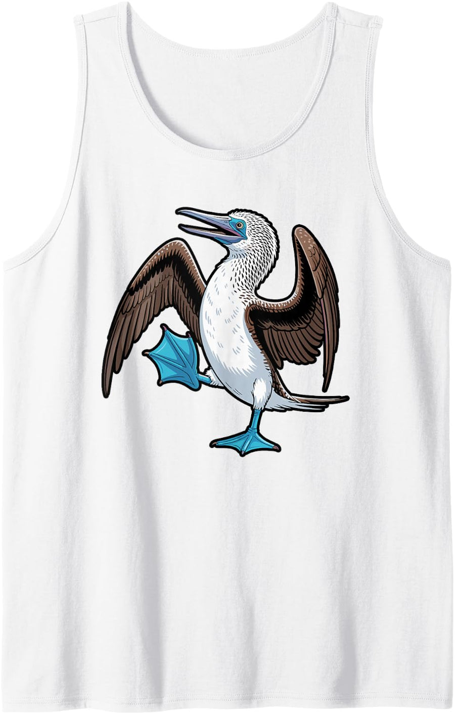 Blue-Footed Booby Cute Cartoon Sleeveless Tank Top - White