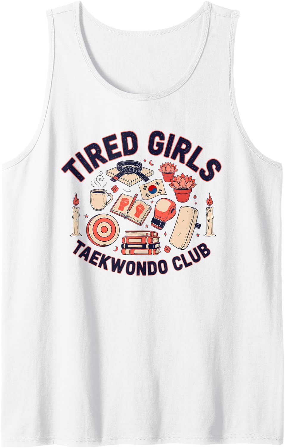 Taekwondo Instructor TKD Martial Arts Teacher Artist Sleeveless Tank Top - White