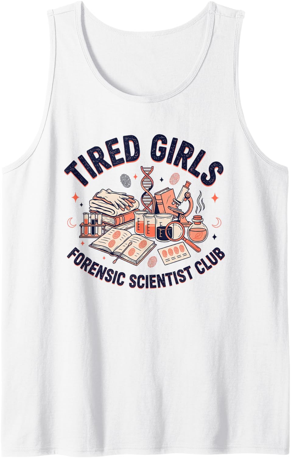 Forensic Scientist Science Crime Scene Investigator Analyst Sleeveless Tank Top - White