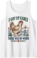 Funny Chicken Farm Early Morning Hen Quote Sleeveless Tank Top - White