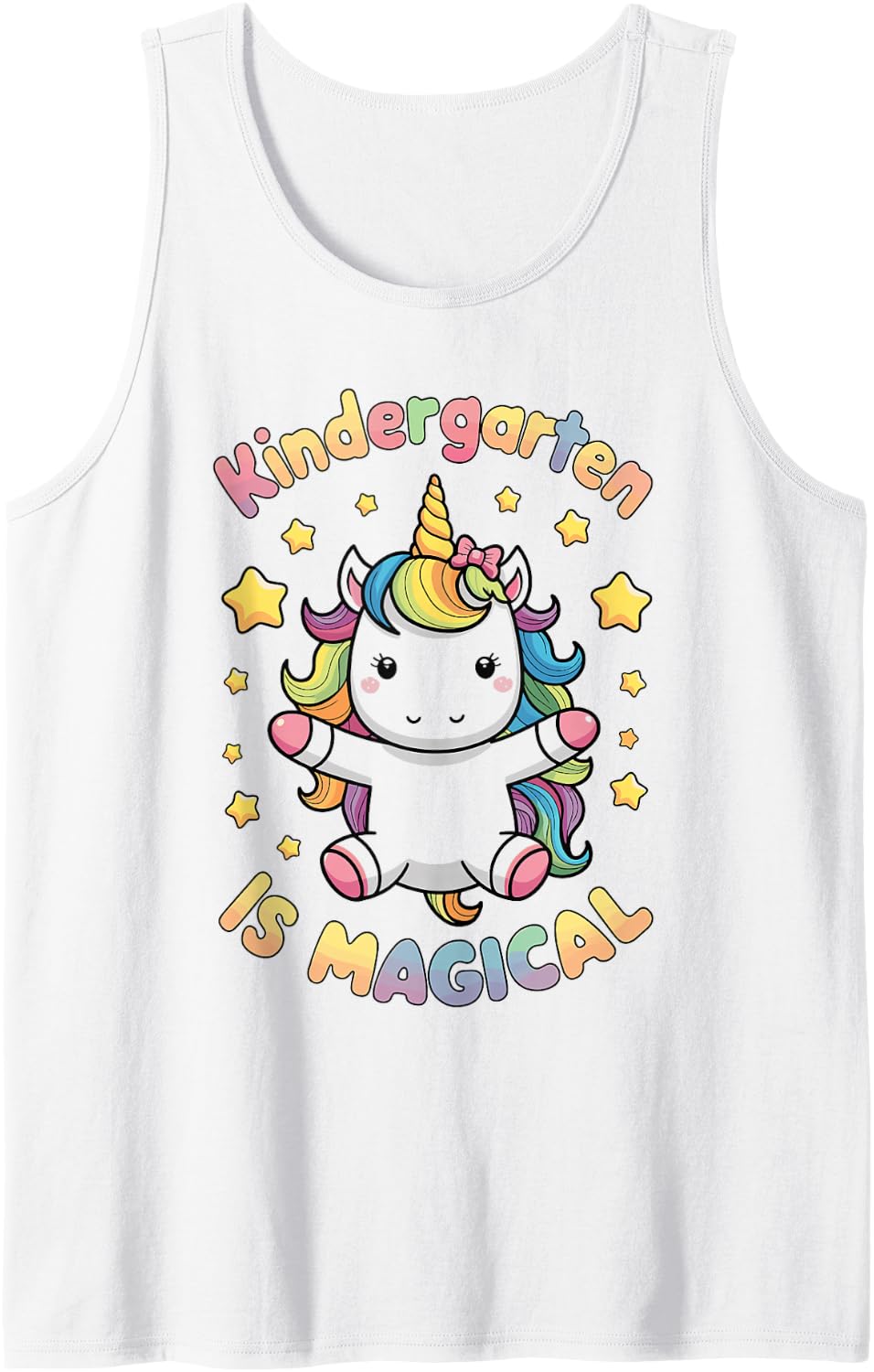 Kindergarten is Unicorn Teacher Sleeveless Tank Top - White