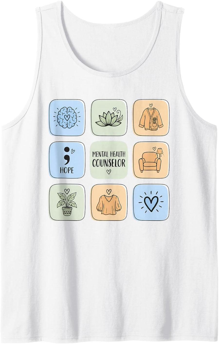 Mental Health Counselor Psychotherapist Therapy Sleeveless Tank Top - White