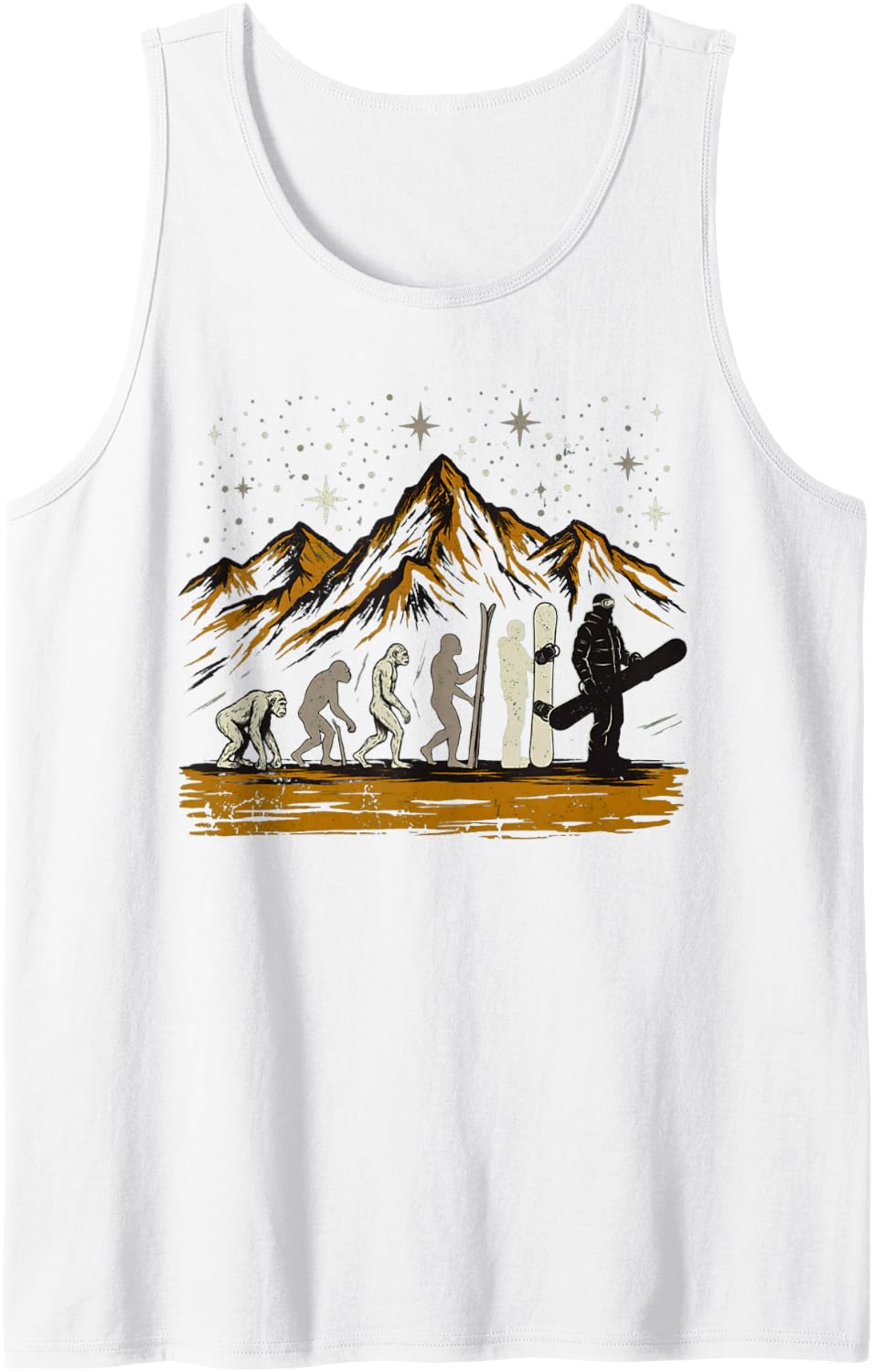 Snowboarder Evolution Snowboaden Freestyle Winter Saison Sleeveless Tank Top - White