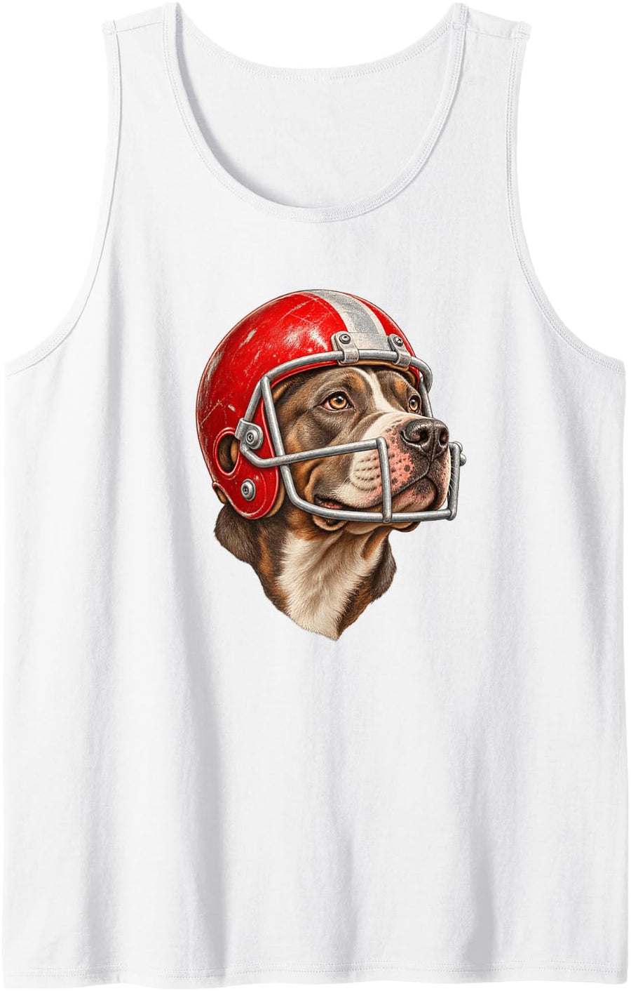 American Pitbull Terrier Dog Sport USA Football Sleeveless Tank Top - White