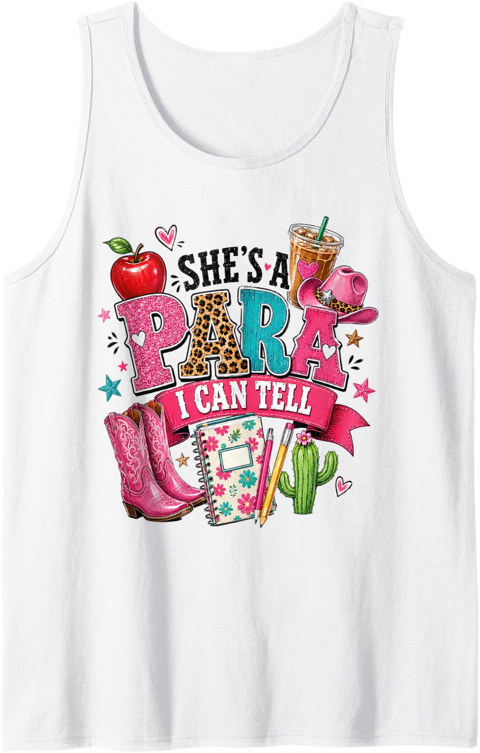 She is a para I Can Tell Paraprofessional Back to School Tank Top - White