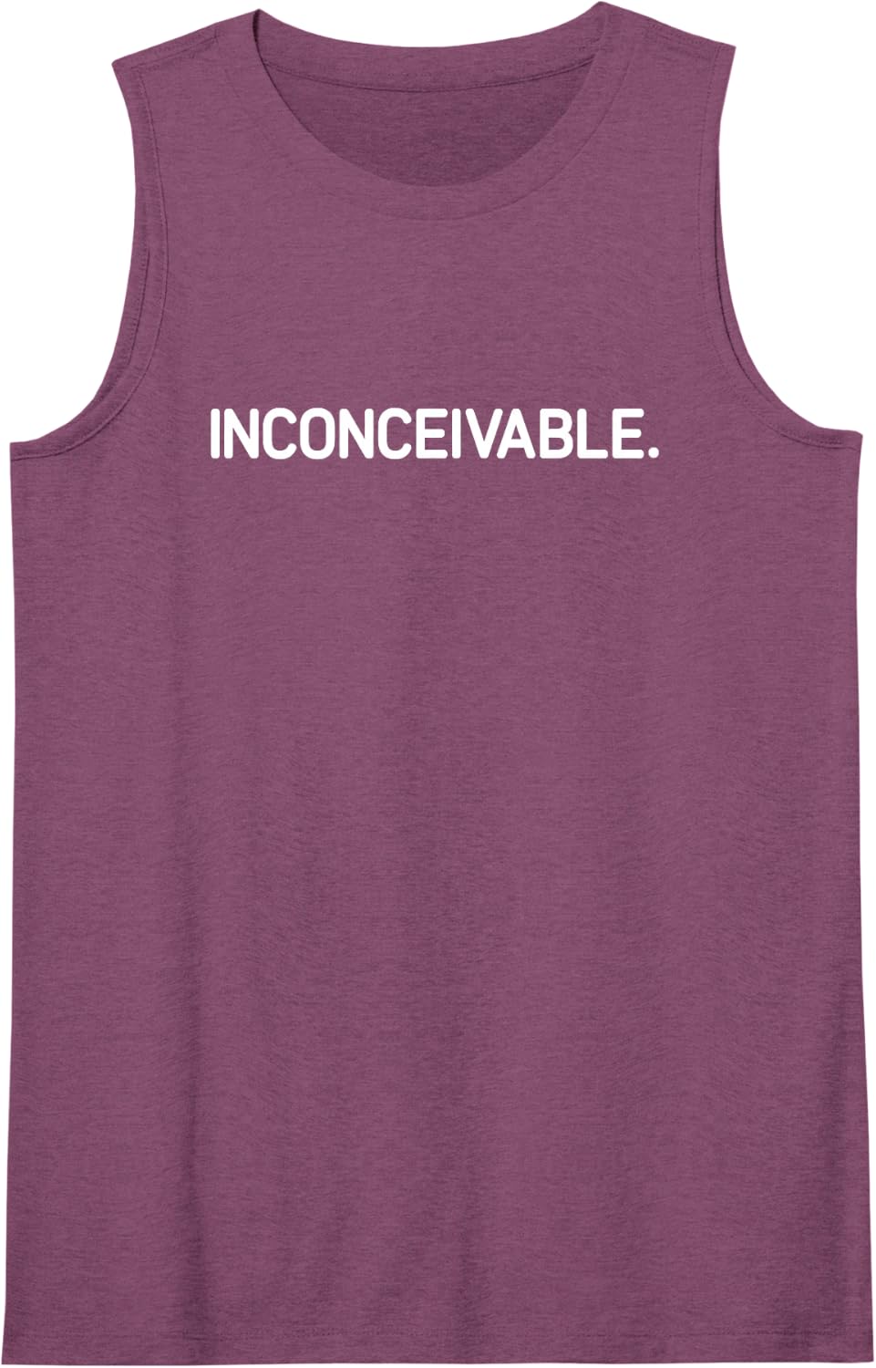 Inconceivable, Funny, Jokes, Sarcastic Sleeveless Tank Top - Purple