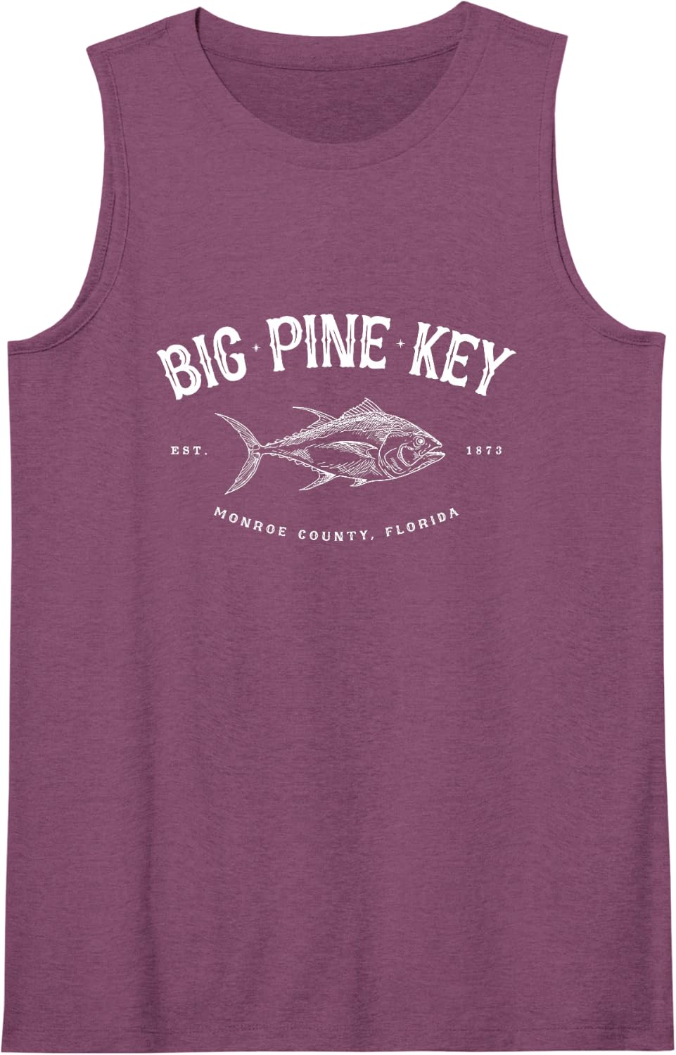 Pine Key Florida Large Fish Sleeveless Tank Top - Purple