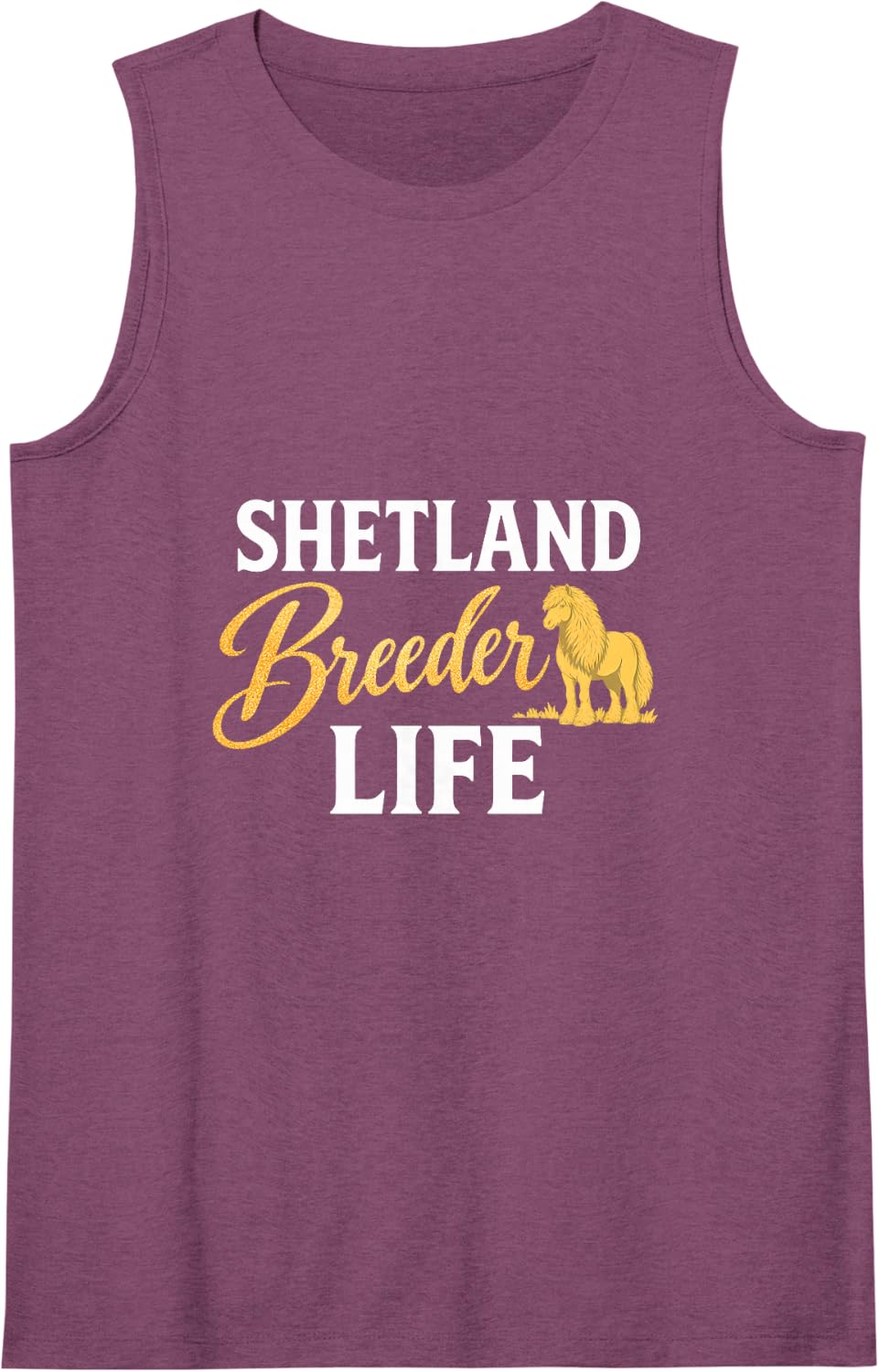 Shetland Breeder Life Horse Farm Apparel Equine Sleeveless Tank Top - Purple