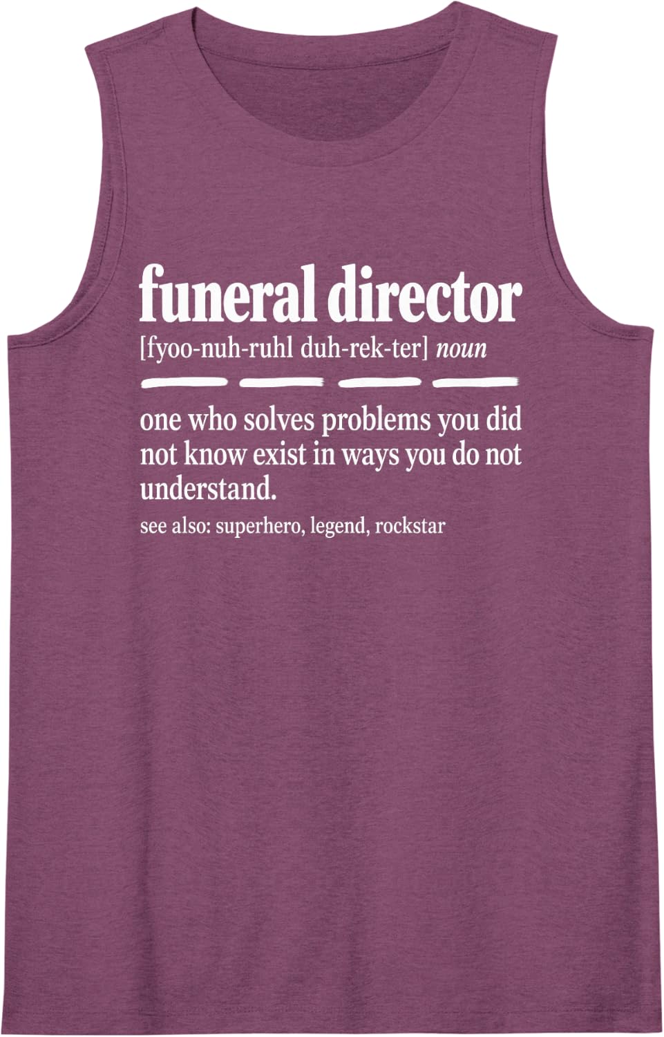 Funeral Director Definition Superhero Sleeveless Tank Top - Purple
