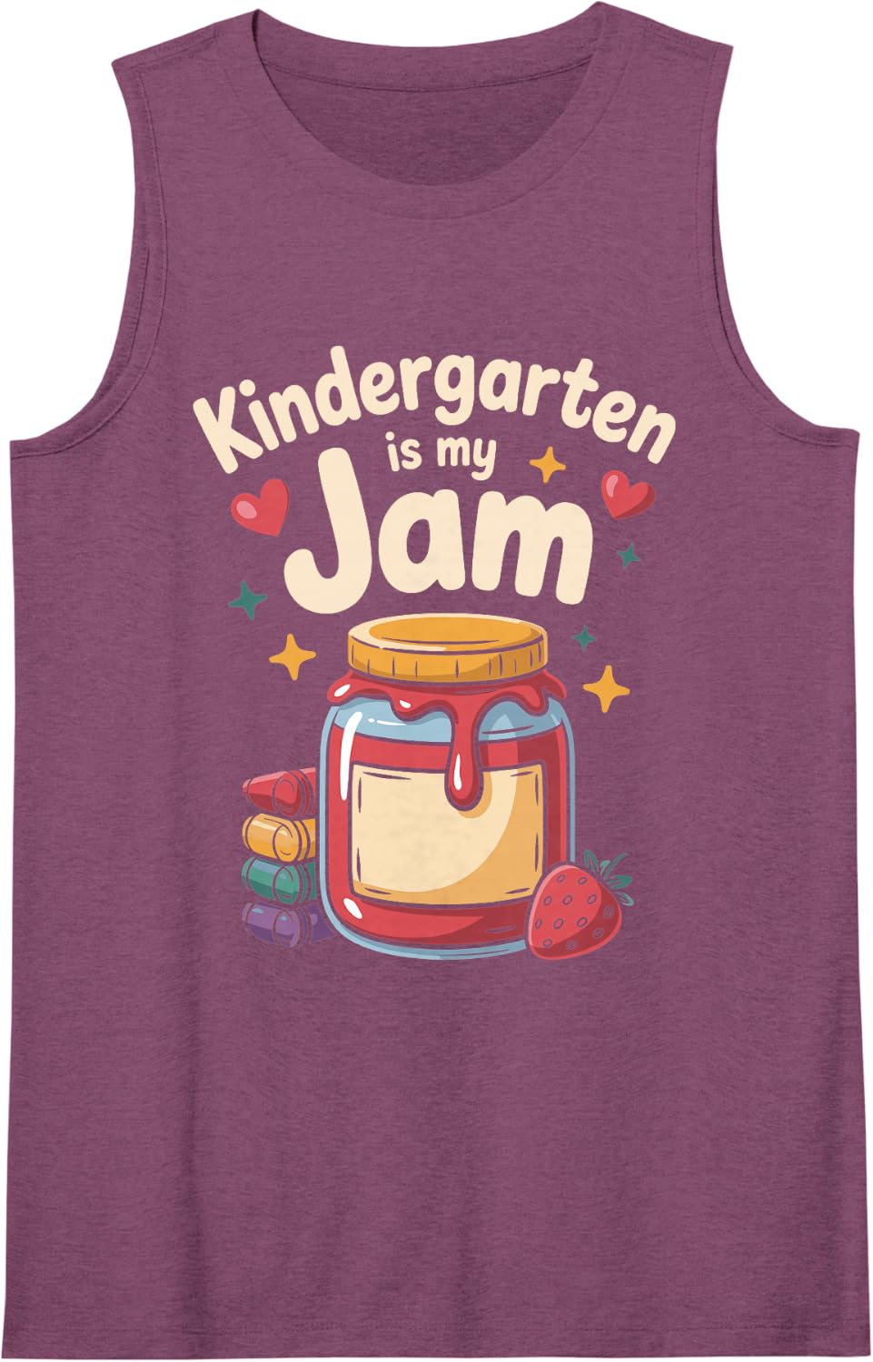 Kindergarten is My Jam Teacher Elementary Sleeveless Tank Top - Purple