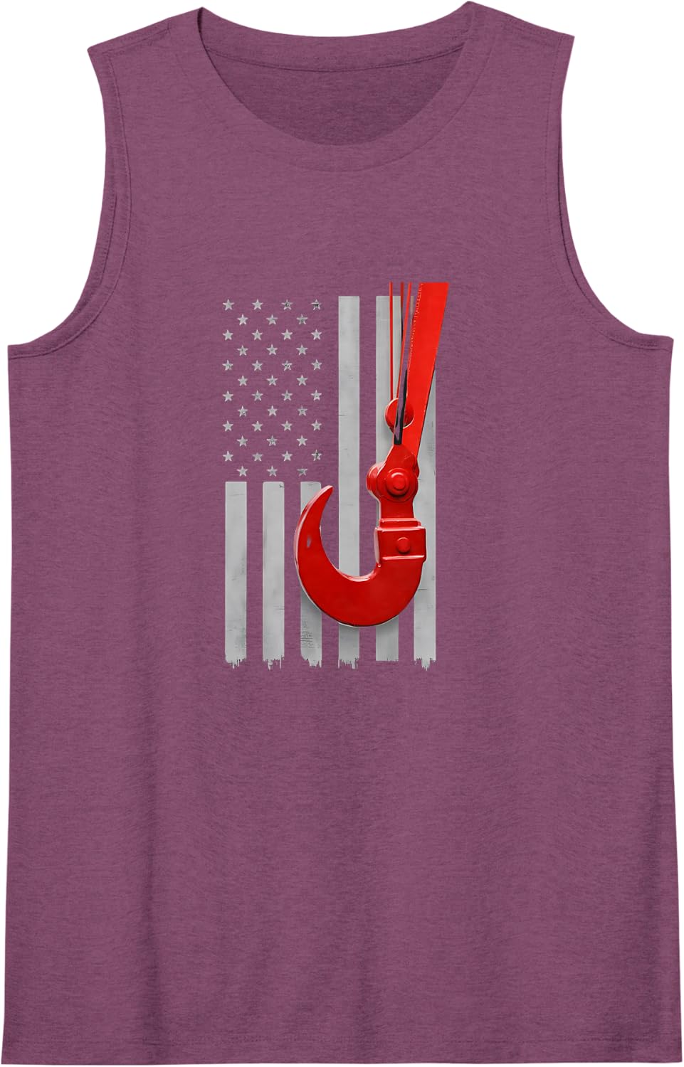 American Flag Crane Operator Labor Work Design Sleeveless Tank Top - Purple