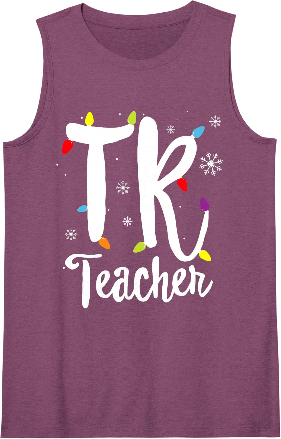 Cute Christmas Transitional Kindergarten X-mas Light Festive Sleeveless Tank Top - Purple