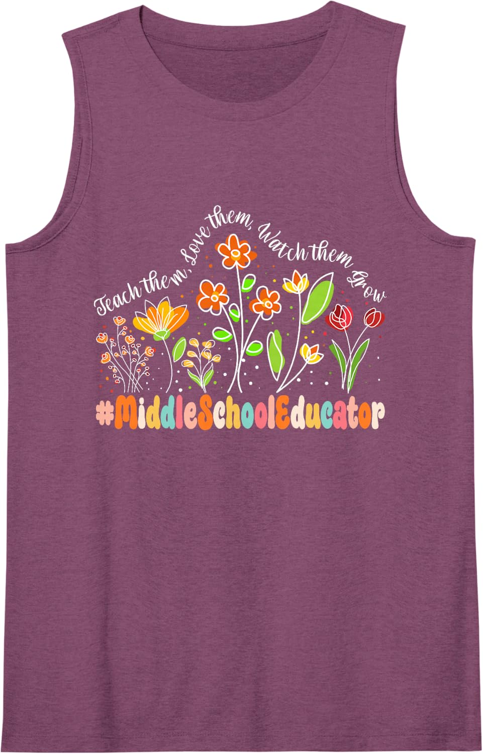 Middle School Educator Appreciation Week Back to School Sleeveless Tank Top - Purple