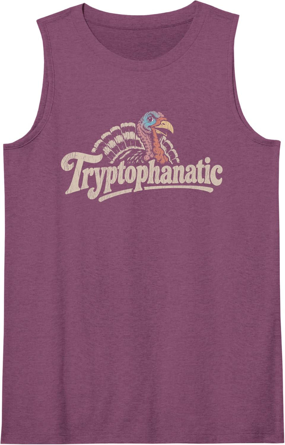 Turkey Tryptophan Fan - Vintage Funny Drowsy Thanksgiving Sleeveless Tank Top - Purple