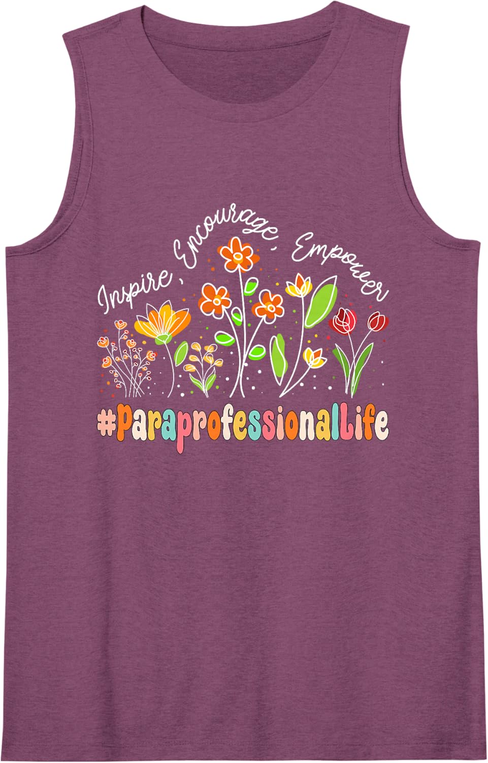 Paraprofessional Life Appreciation Week Back to School Sleeveless Tank Top - Purple