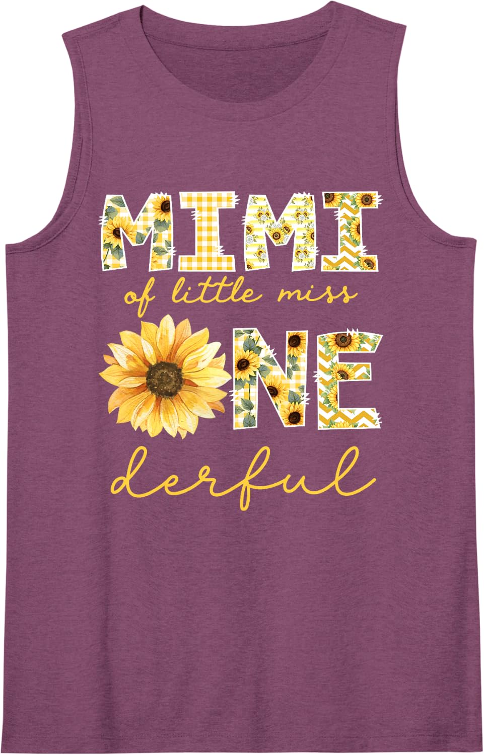 Mimi of Little Miss Onederful 1st Birthday Girl Sunflower Sleeveless Tank Top - Purple