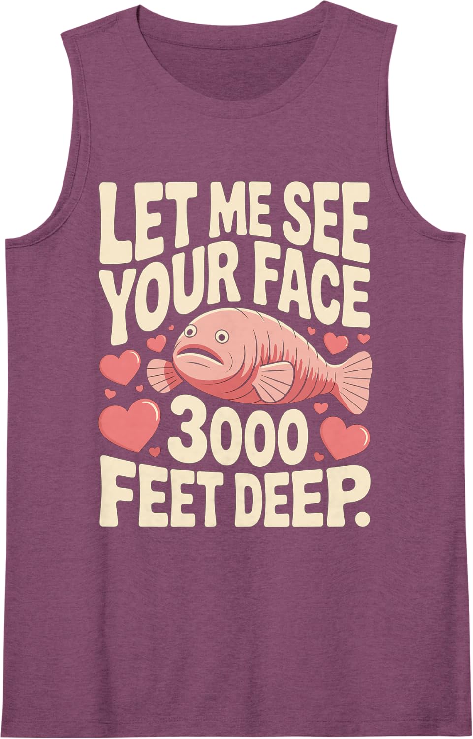 Let Me See Your Face 3000 Feet Deep Design Sleeveless Tank Top - Purple