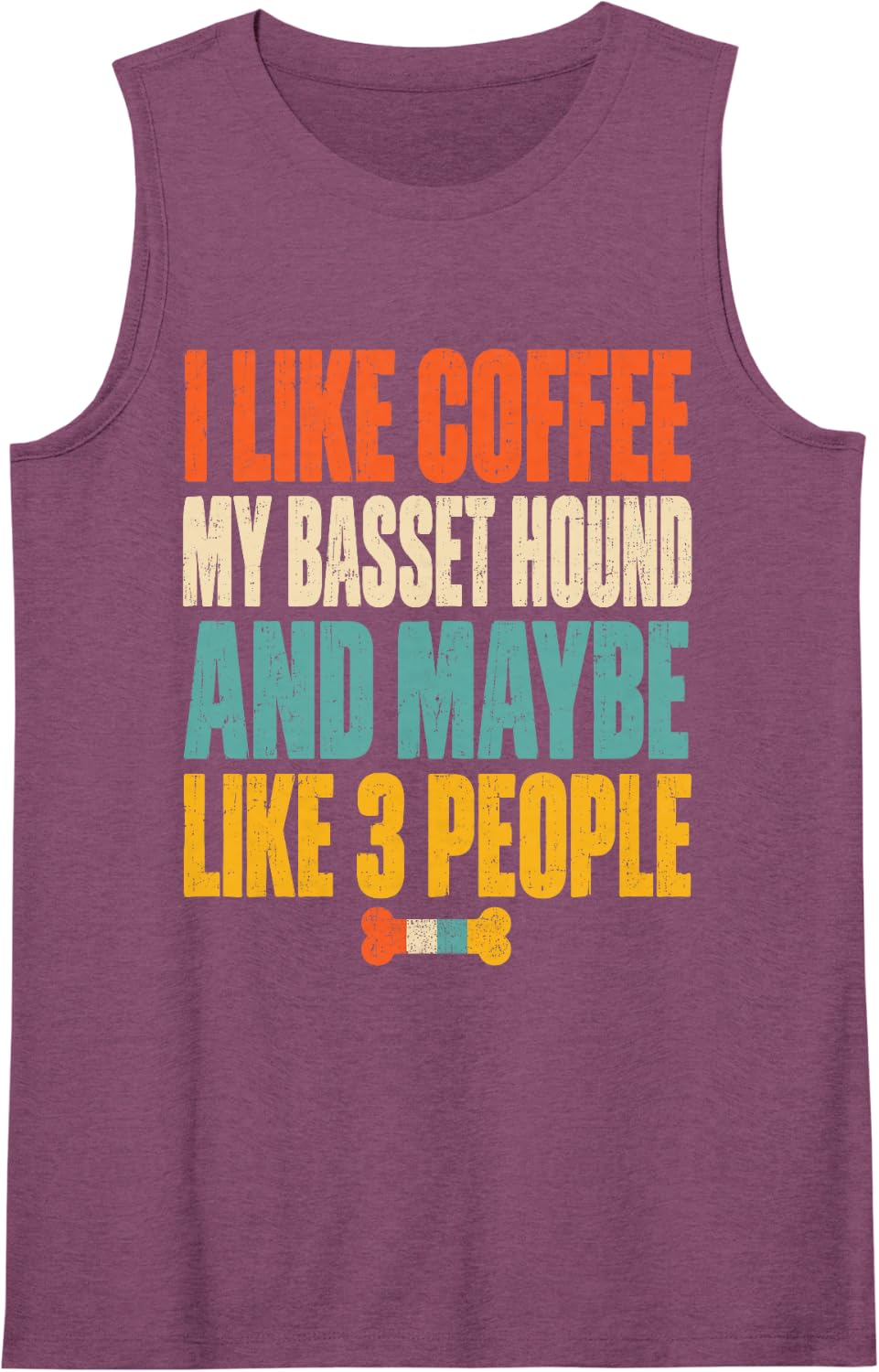 I Like Coffee My Basset Hound Dog Owner Sleeveless Tank Top - Purple