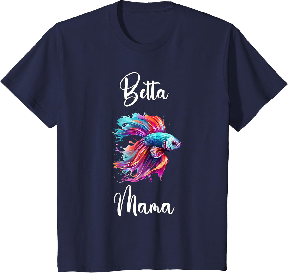 Betta Fish Family TShirtz & More Betta Mom Betta Fish Mama T-Shirt - Women's X-Small Black V-Neck Short Sleeve Cotton