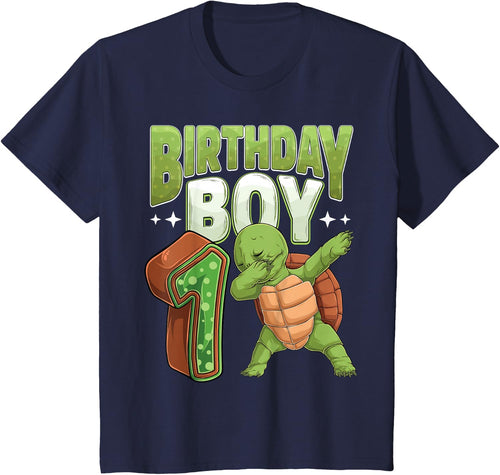 1 year old Turtle animal lovers 1st Birthday Boy T-Shirt - Navy Blue