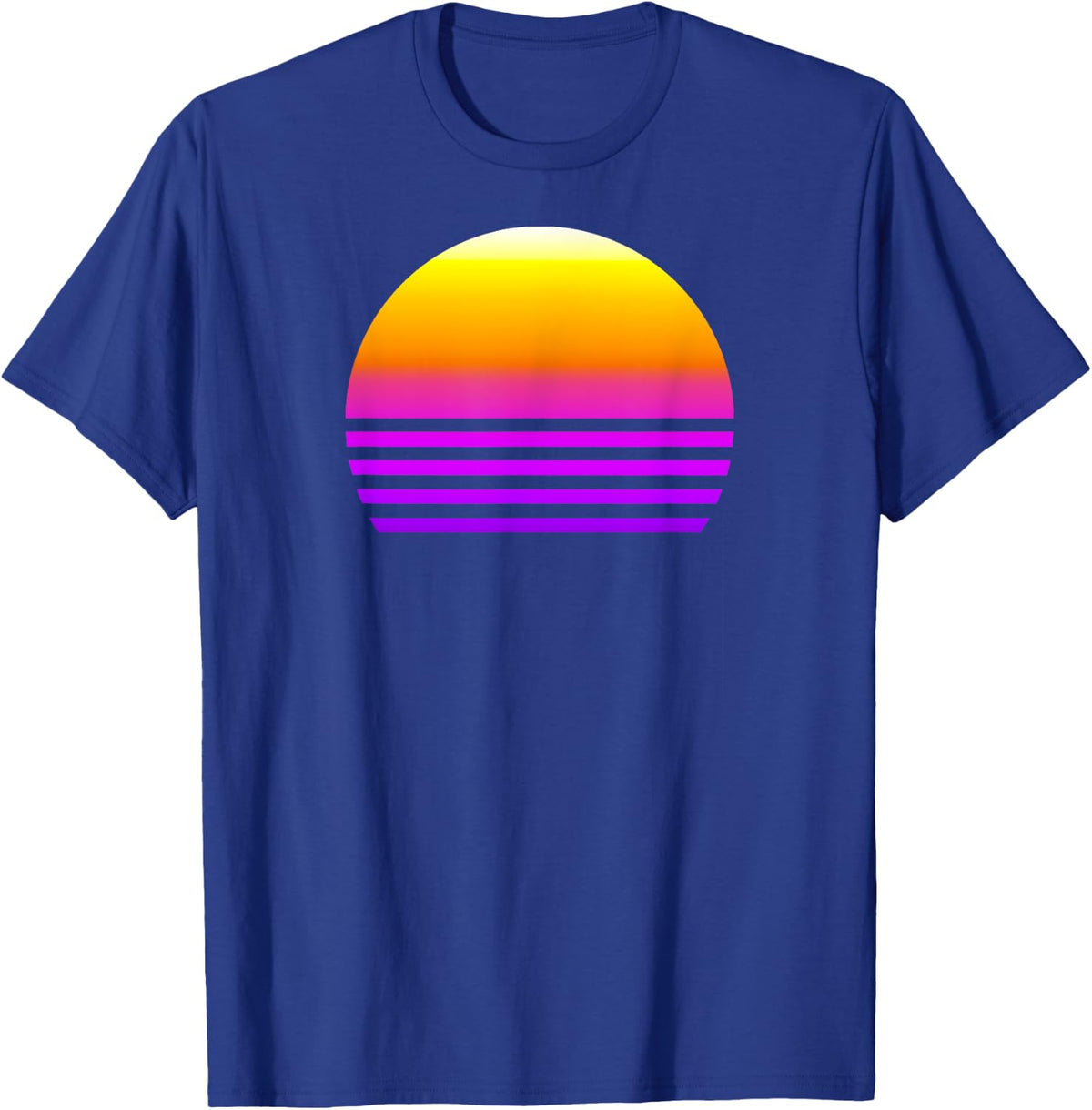 Synthwave Sunset T-Shirt - Royal Blue