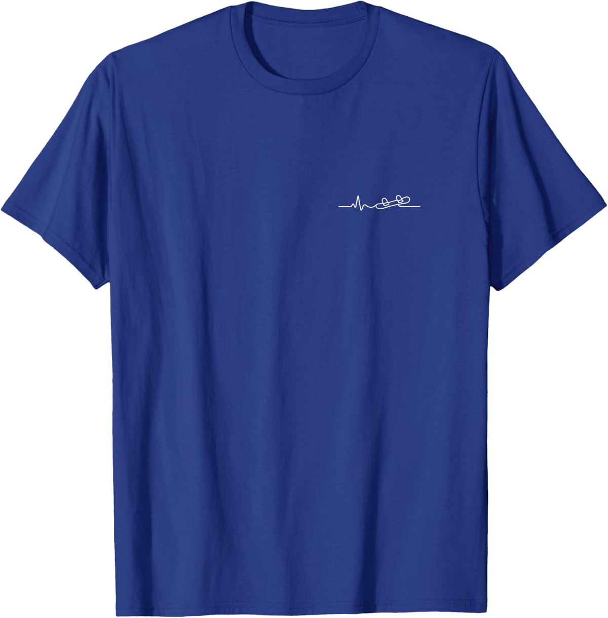 Snowboarding Heartbeat Minimalist Snowboarder Design T-Shirt - Royal Blue