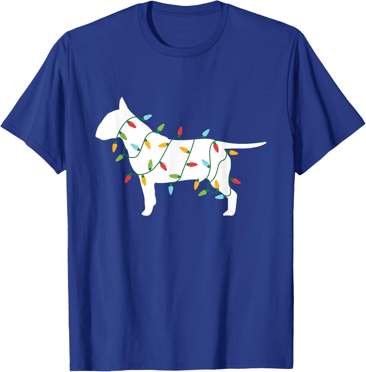 Christmas Lights Bull Terrier T Shirt Gifts for Dog Lovers Men Women Kids T-Shirt - Royal Blue