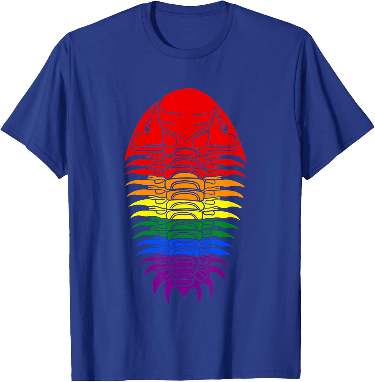 Rainbow Trilobite Geologist Funny Paleontologist T-Shirt - Royal Blue