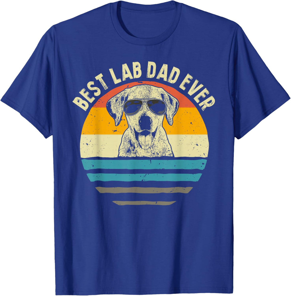 Best Lab Dad Ever Labrador Dad Vintage Gift T-Shirt - Royal Blue