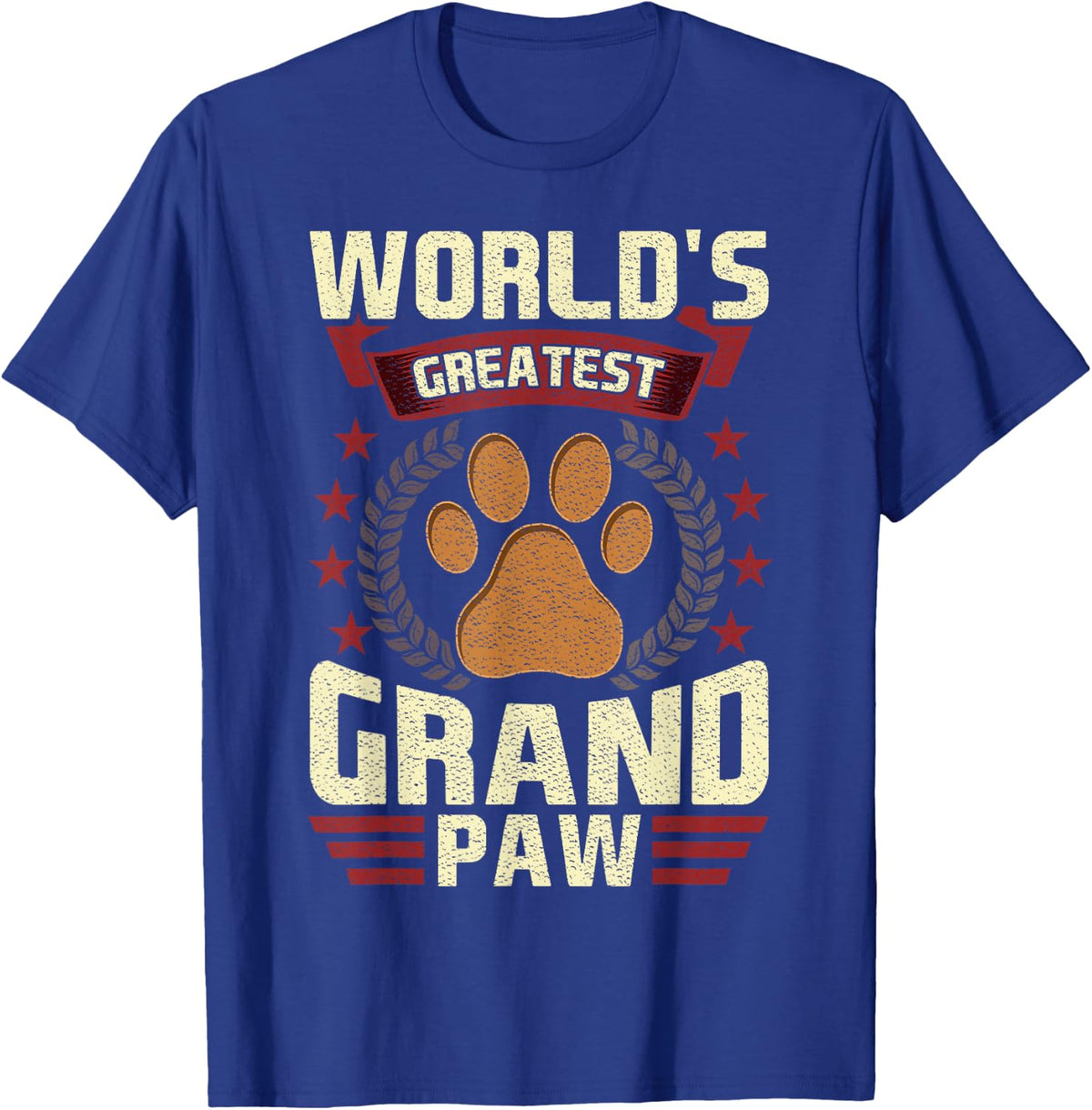 The World's Greatest Grandpa Shirt Grand Paw Dog Lover GrandPaw T-Shirt - Royal Blue