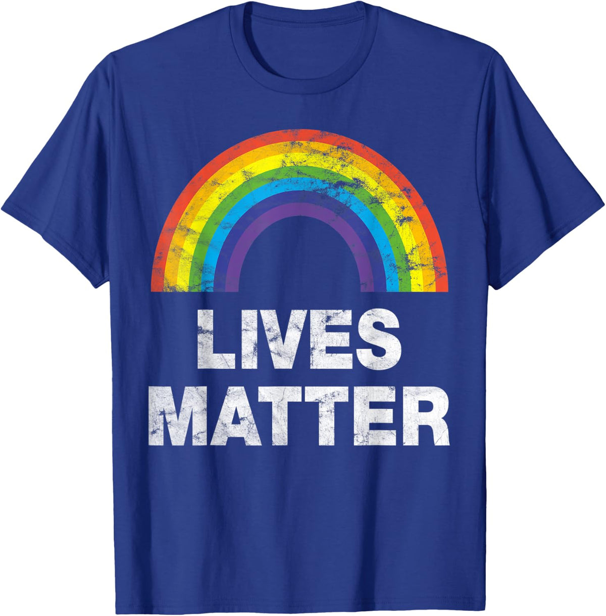 Vintage LGBT Rainbow flag lives matter pride month T-shirt - Royal Blue