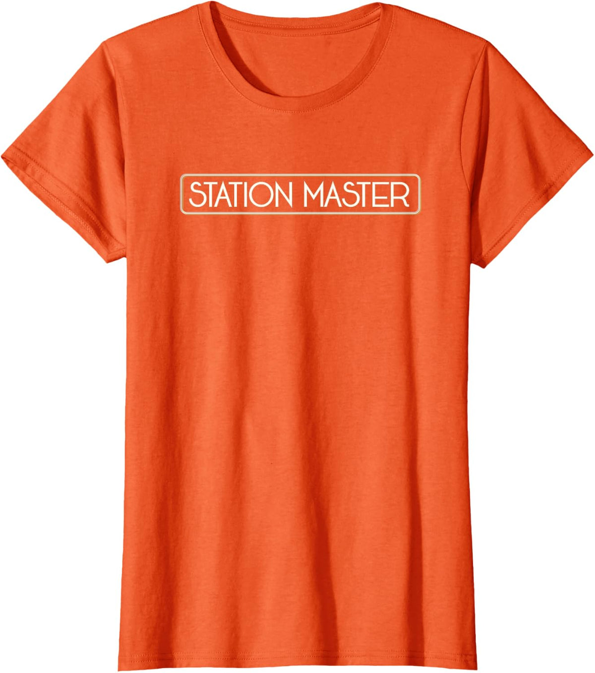 Station Master Rail Road Trains t-shirt - Orange
