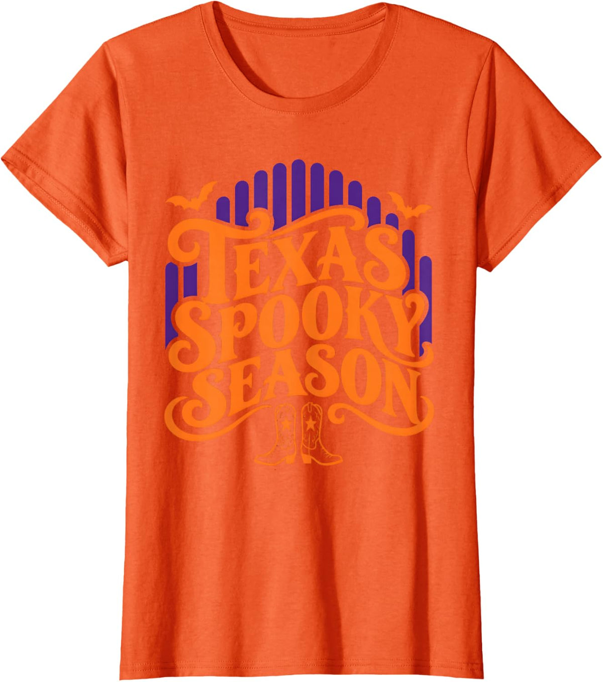 Texas Spooky Season Cowboy Boots Halloween T-Shirt - Orange