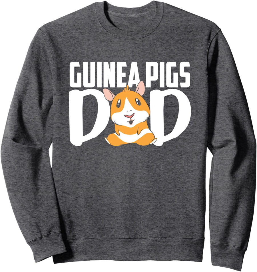 Guinea Pigs Dad Pet Lover Guinea Pig Animal Cute Sweatshirt - Adult Unisex Dark Heather Grey
