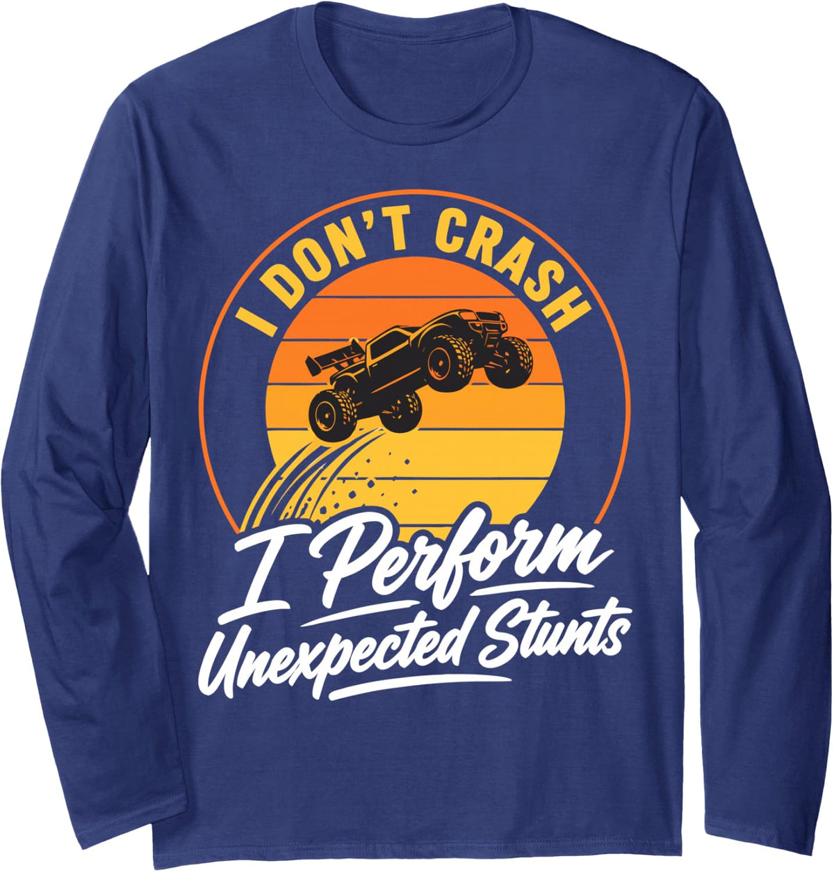 RC Car Racing Funny RC Racer Long Sleeve T-Shirt - Adult Unisex Navy Blue