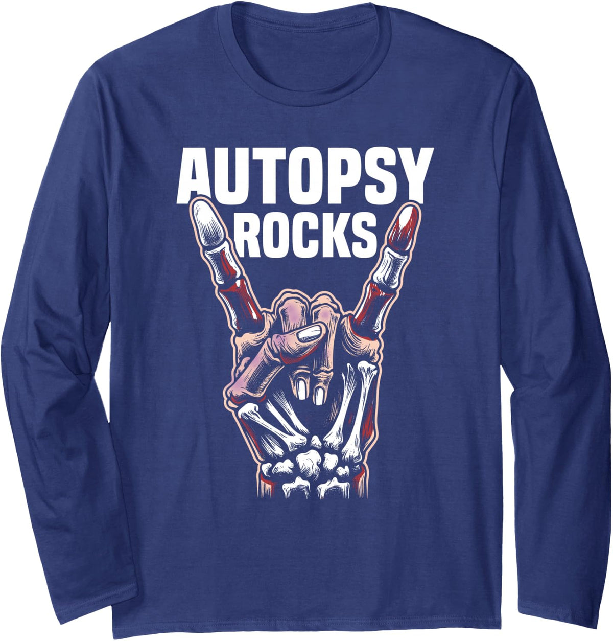 Forensic Scientist Coroner Autopsy Long Sleeve T-Shirt - Adult Unisex Navy Blue