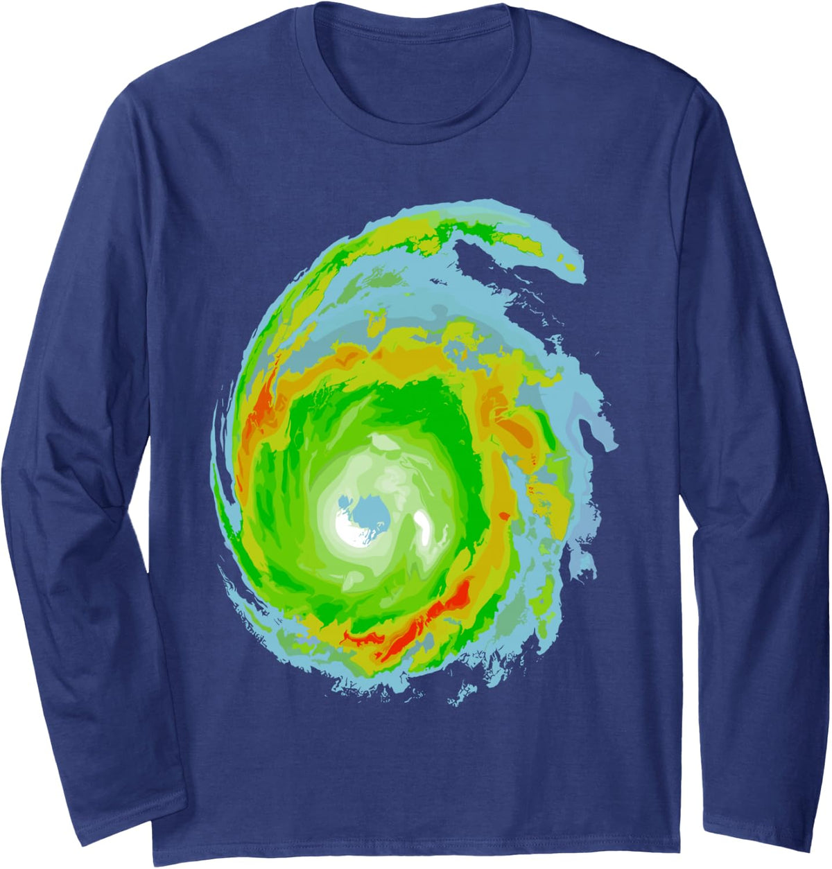 Cool Tornado Art for Men Women Weather Chaser Hunter Tornado Long Sleeve T-Shirt - Adult Unisex Navy Blue