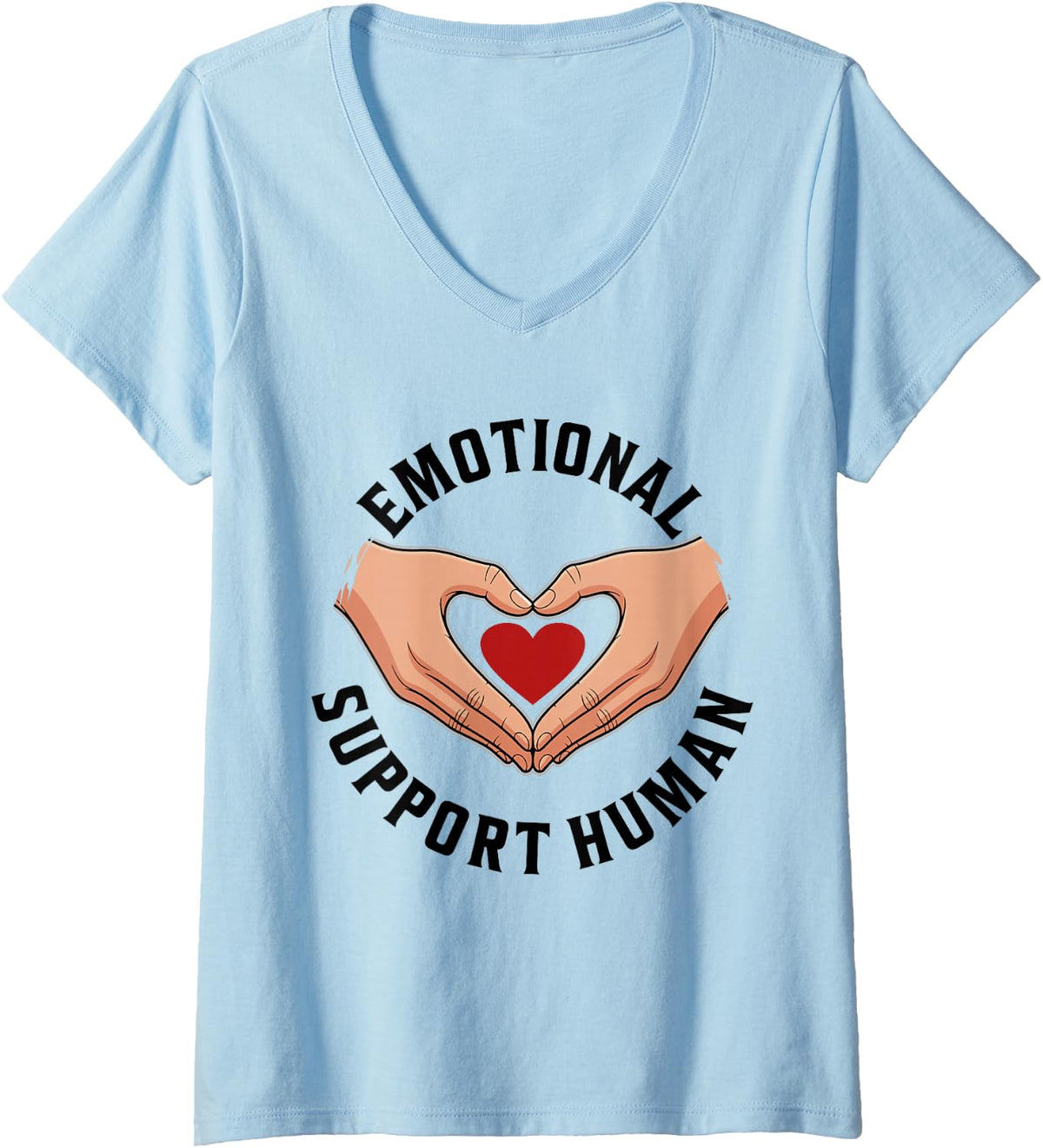 Women's Emotional Support Human Mental Health Therapist Counselor V-Neck T-Shirt - Baby Blue